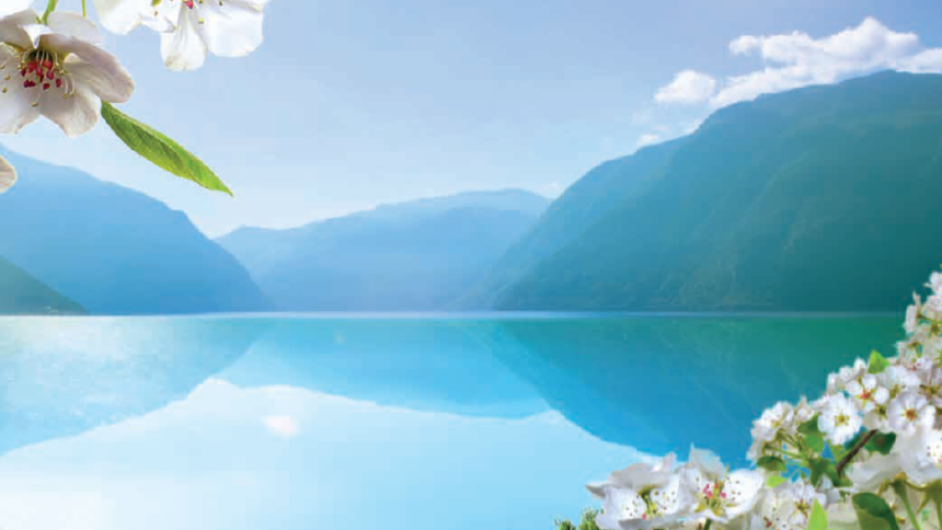 sognefjorden, vår og fruktblomstring